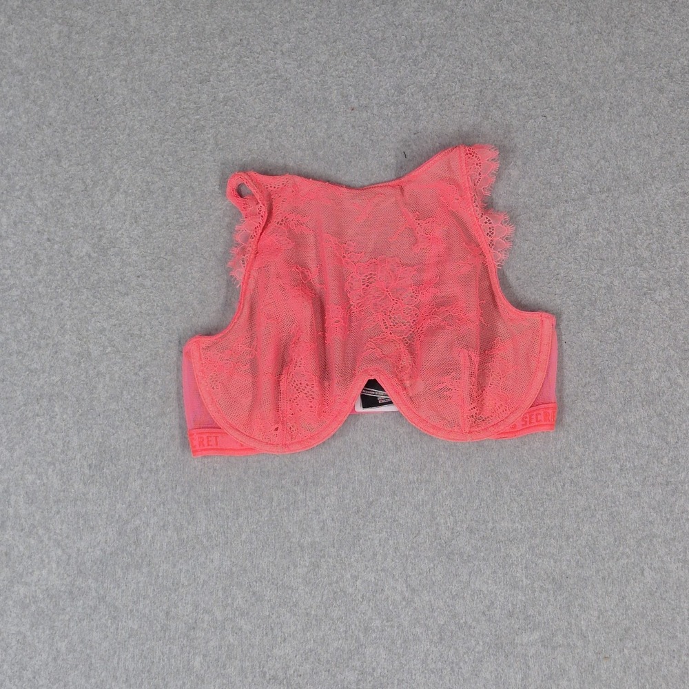 Victoria's Secret Women Bra 32D Pink‎ Bralette Underwired Lace Logo NWT